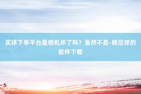 买球下单平台是相机坏了吗？虽然不是-赌足球的软件下载