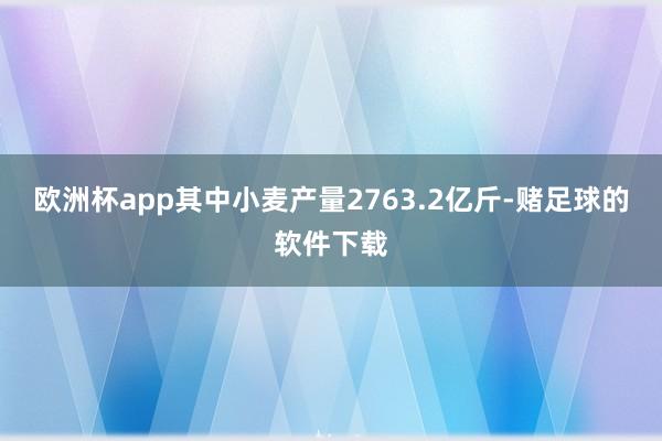 欧洲杯app其中小麦产量2763.2亿斤-赌足球的软件下载