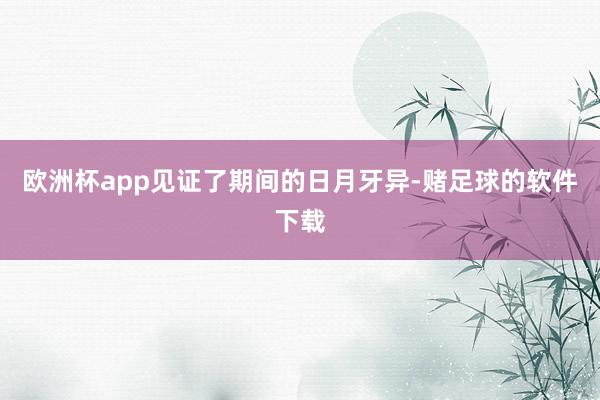 欧洲杯app见证了期间的日月牙异-赌足球的软件下载