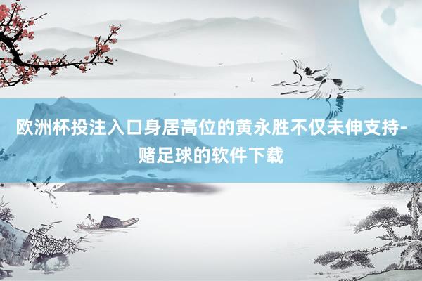 欧洲杯投注入口身居高位的黄永胜不仅未伸支持-赌足球的软件下载