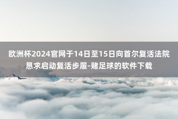 欧洲杯2024官网于14日至15日向首尔复活法院恳求启动复活步履-赌足球的软件下载