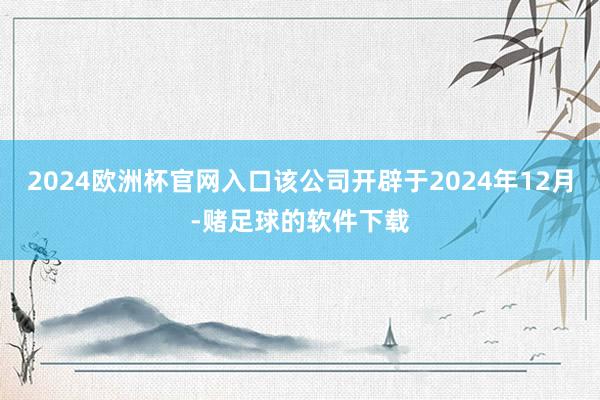 2024欧洲杯官网入口该公司开辟于2024年12月-赌足球的软件下载