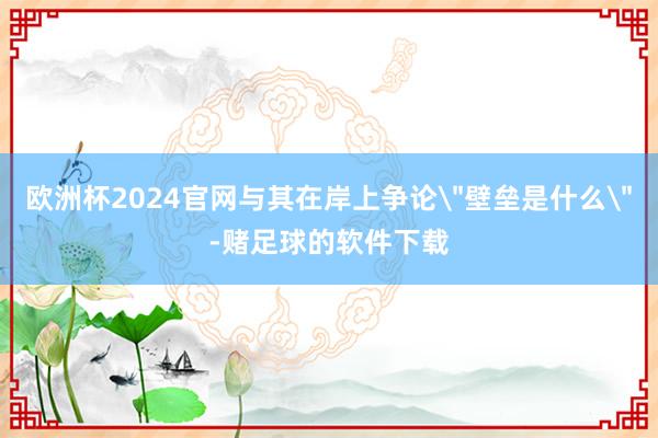 欧洲杯2024官网与其在岸上争论