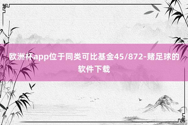 欧洲杯app位于同类可比基金45/872-赌足球的软件下载