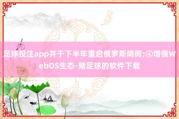 足球投注app并于下半年重启俄罗斯阛阓;④增强WebOS生态-赌足球的软件下载