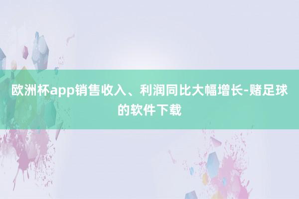 欧洲杯app销售收入、利润同比大幅增长-赌足球的软件下载