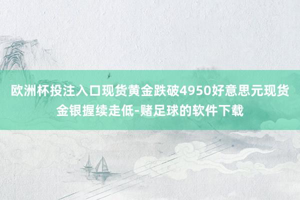 欧洲杯投注入口现货黄金跌破4950好意思元现货金银握续走低-赌足球的软件下载