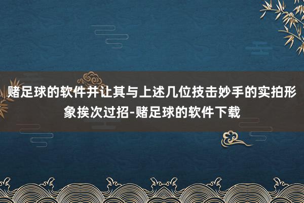 赌足球的软件并让其与上述几位技击妙手的实拍形象挨次过招-赌足球的软件下载