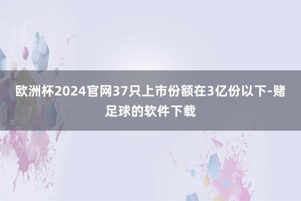 欧洲杯2024官网37只上市份额在3亿份以下-赌足球的软件下载