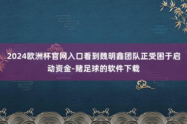 2024欧洲杯官网入口看到魏明鑫团队正受困于启动资金-赌足球的软件下载