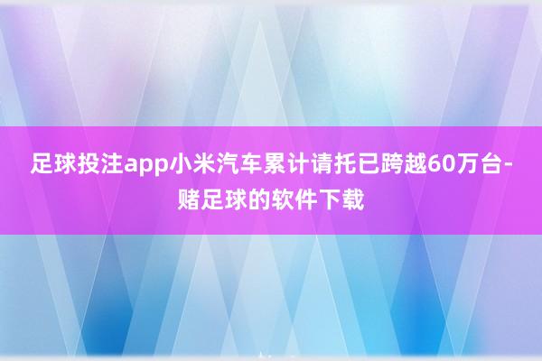 足球投注app小米汽车累计请托已跨越60万台-赌足球的软件下载