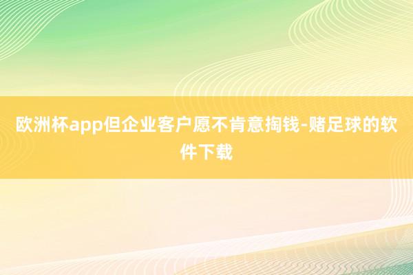 欧洲杯app但企业客户愿不肯意掏钱-赌足球的软件下载