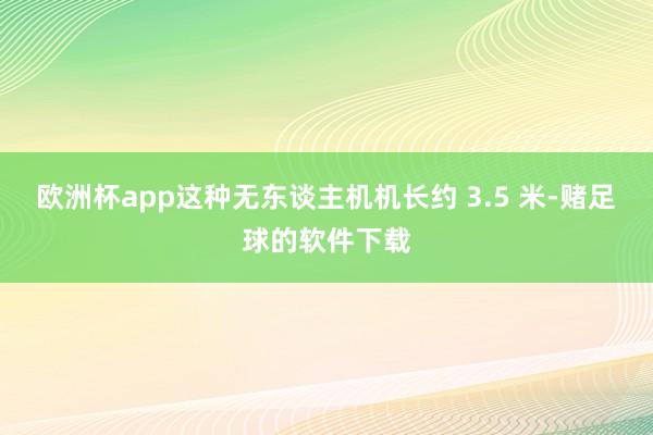 欧洲杯app这种无东谈主机机长约 3.5 米-赌足球的软件下载
